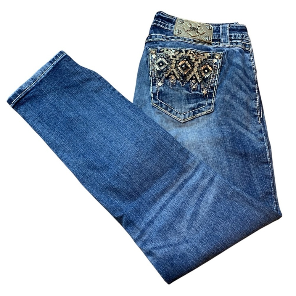 Miss Me Signature Skinny Jeans Embellished Aztec Bling - Size 29 x 30